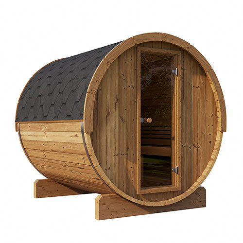 SaunaLife E8 outdoor sauna barrel prebuilt