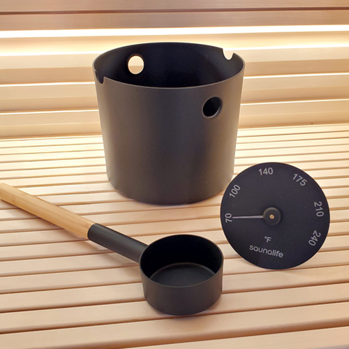 SaunaLife Bucket and Ladle Package Black 1