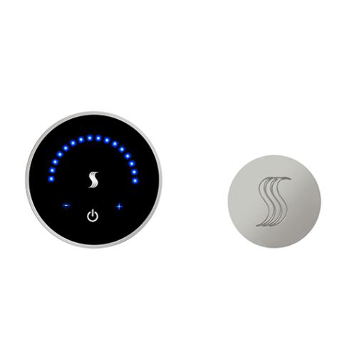 ThermaSol MicroTouch Round Wall Mount Control with SteamVection Round Steam Head Polished Chrome