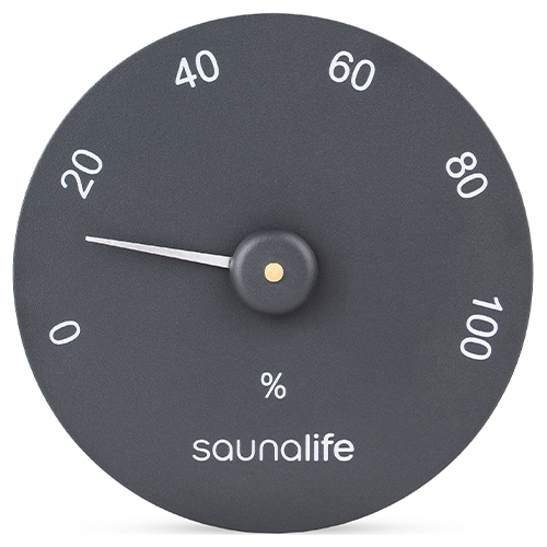 Saunalife SaunaGear Black Hygrometer